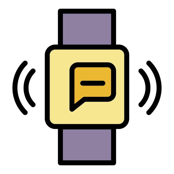 Smart klocka meddelande ikon färg kontur vektor — Stock vektor