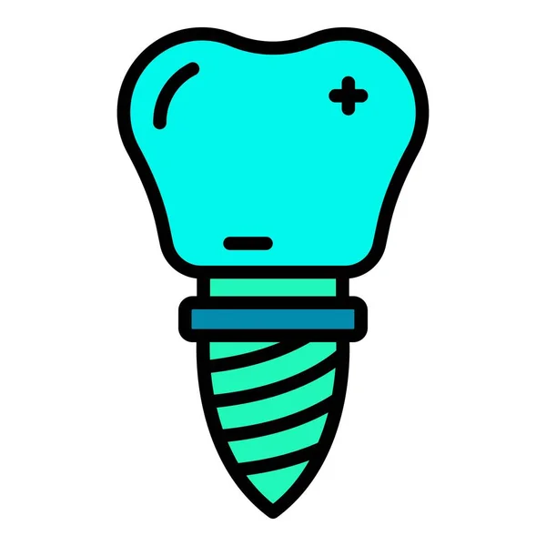 Prothèse dentaire icône couleur contour vecteur — Image vectorielle