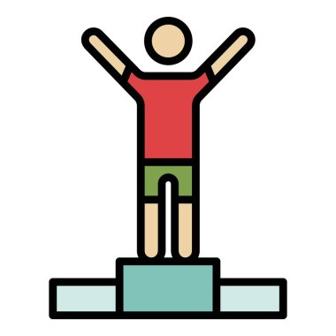 Şampiyon simgesi renk ana hatları vektörü