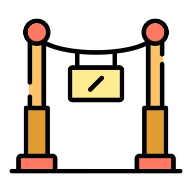 VIP sektörü simgesi renk ana hatları vektörü