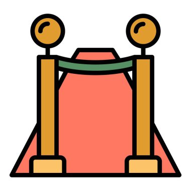 VIP çit simgesi renk dış hat vektörü