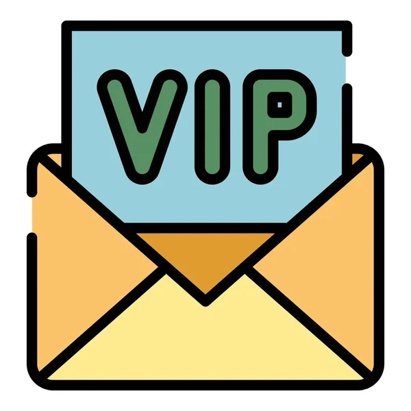 Vetor de contorno de cor de ícone de convite VIP — Vetor de Stock