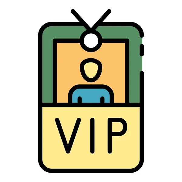 Insignia VIP con foto icono color contorno vector — Archivo Imágenes Vectoriales