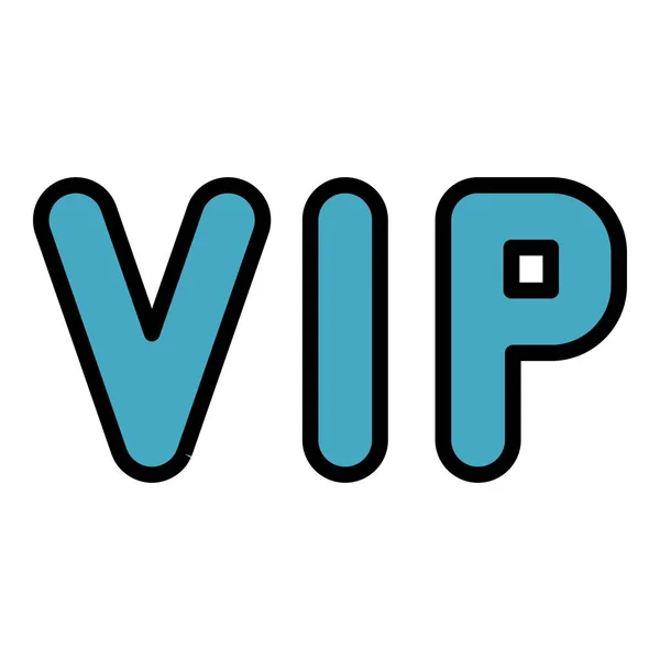 VIP inscription icon color outline vector — Stock Vector