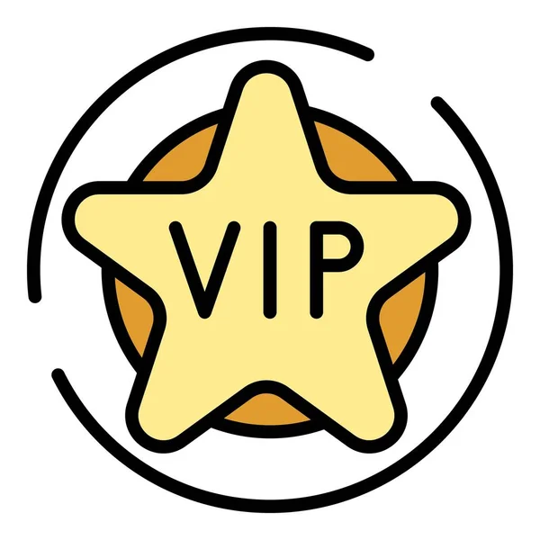 VIP star icon color outline vector — Stock Vector
