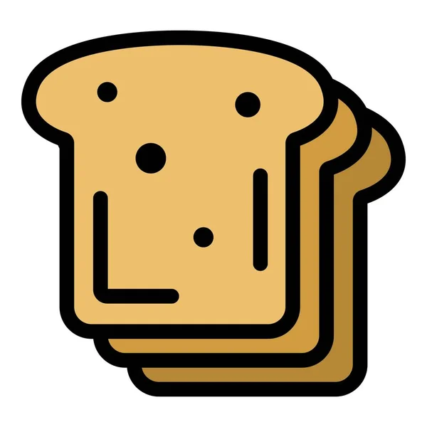 Sliced bread icon color outline vector — Stock Vector