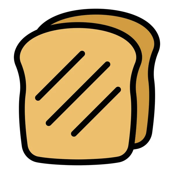 Weißbrot Symbol Farbe Umrissvektor — Stockvektor