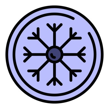 Kışlık kumaş simgesi renk ana hatları vektörü