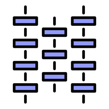 Dirençli lif simgesi renk ana hatları vektörü