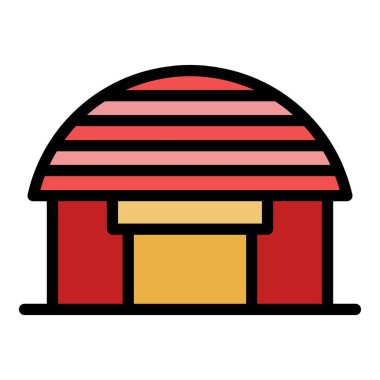 Ofis deposu simgesi renk ana hatları vektörü