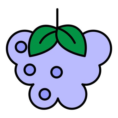 Ahududu gıda simgesi renk ana hatları vektörü