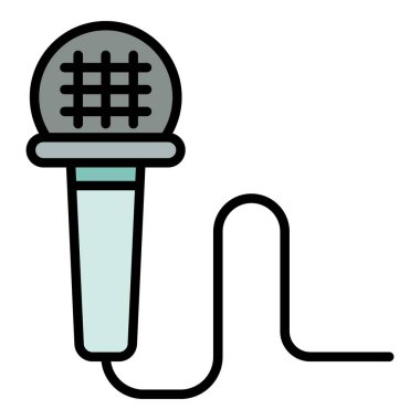 Kablolu mikrofon simgesi renk dış hat vektörü