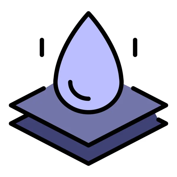 Wasserdichte Membran Symbol Farbe Umrissvektor — Stockvektor