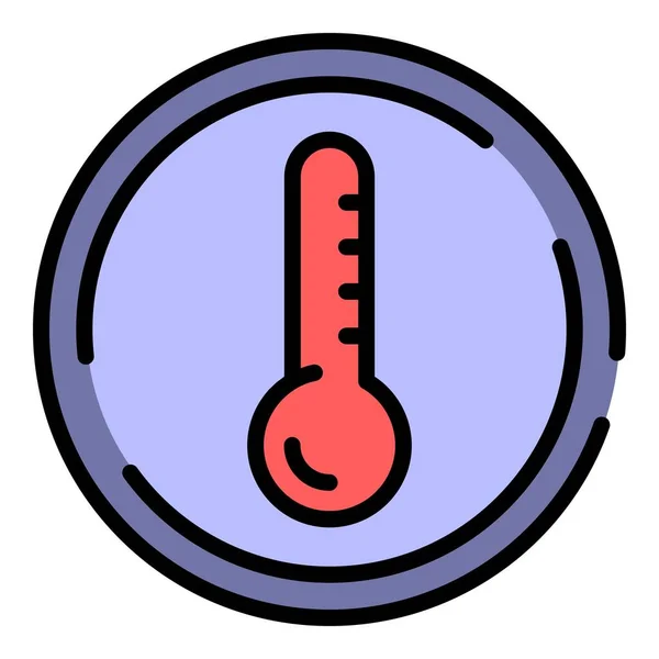 Ύφασμα χαμηλής θερμοκρασίας εικονίδιο χρώμα περίγραμμα διάνυσμα — Διανυσματικό Αρχείο