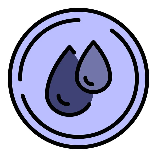 Gota de agua icono de tela color contorno vector — Vector de stock