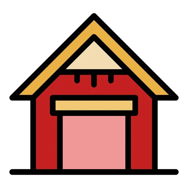 House garage icon color outline vector — Stock Vector