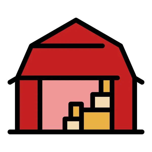 Warehouse icon color outline vector — Stock Vector