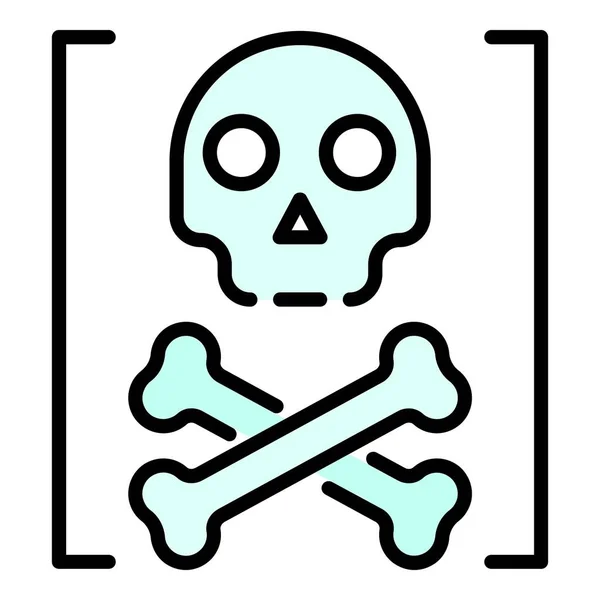 Tod Hackerangriff Symbol Farbe Umrissvektor — Stockvektor