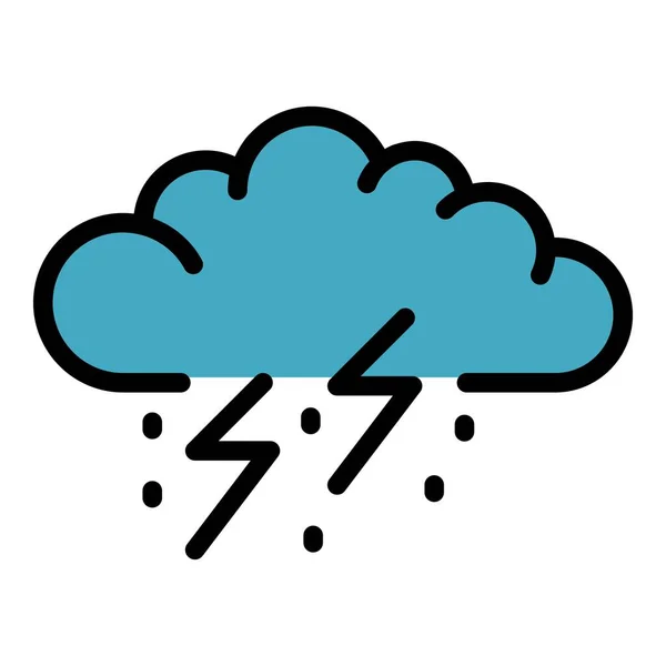 Tormenta inicio nube icono color contorno vector — Vector de stock