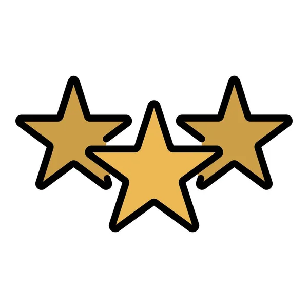 Three stars icon color outline vector — Stock Vector