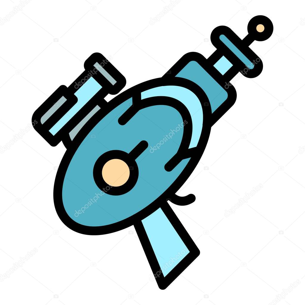 Weapon blaster icon color outline vector