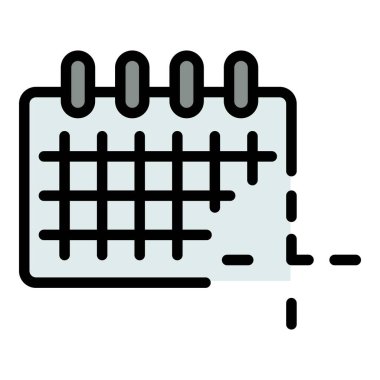 Görev takvimi renk ana hatları vektörü