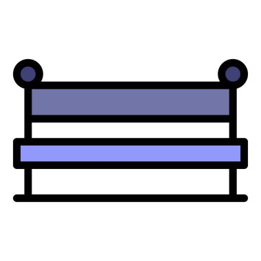 Park bank simgesi renk ana hatları vektörü