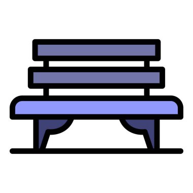 Bench simge rengi dış hat vektörü