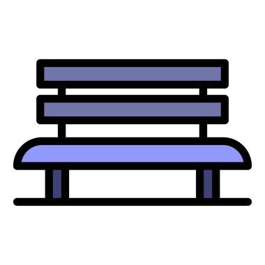 Büyük bank simgesi renk ana hatları vektörü