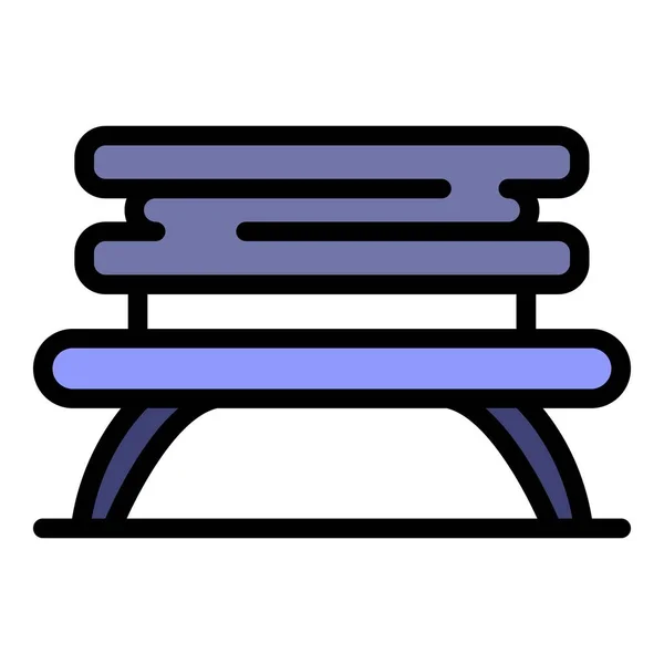现代长椅图标颜色轮廓矢量 — 图库矢量图片
