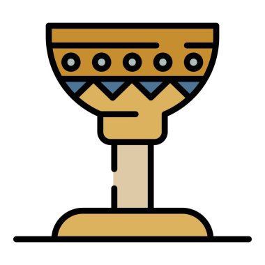 Mısır kupa simgesi renk ana hatları vektörü