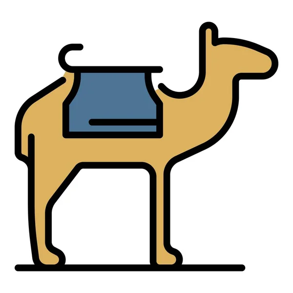 África camello icono color contorno vector — Vector de stock