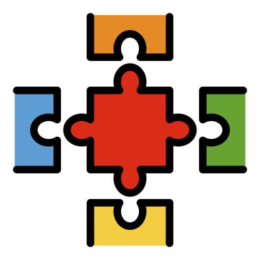 Yapboz simgesi renk özet vektörünü tamamla