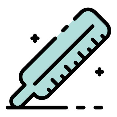 Analog termometre simgesi renk dış hat vektörü