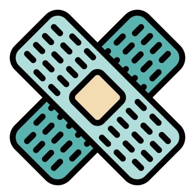 Tıbbi yama renk dış hat vektörü