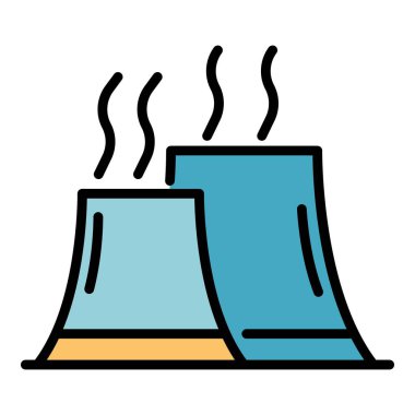 Nükleer güç simgesi renk ana hatları vektörü