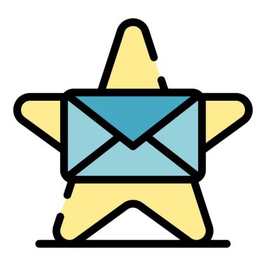 Tanıtım harfi simgesi renk ana hatları vektörü