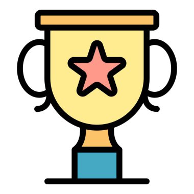 Yıldız simgesi renk ana hatlı bir kupa