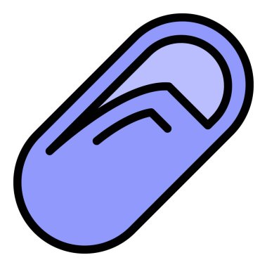 Küçük bebek beşiği renk ana hatları vektörü