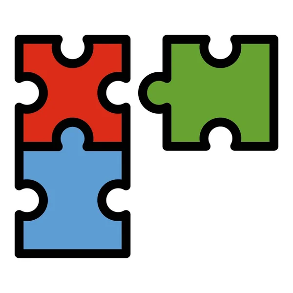 Puzzle-Entwicklung Symbol Farbe Umrissvektor — Stockvektor