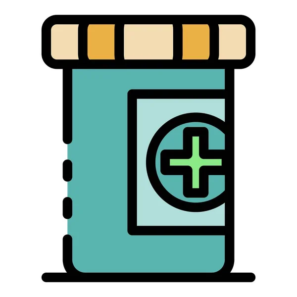 Box pilulek ikony barva obrysu vektor — Stockový vektor