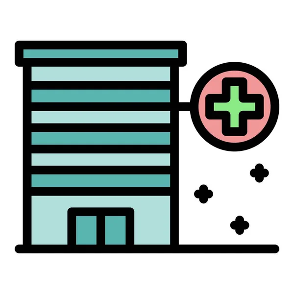 Medizinisches Zentrum Symbol Farbe Umrissvektor — Stockvektor