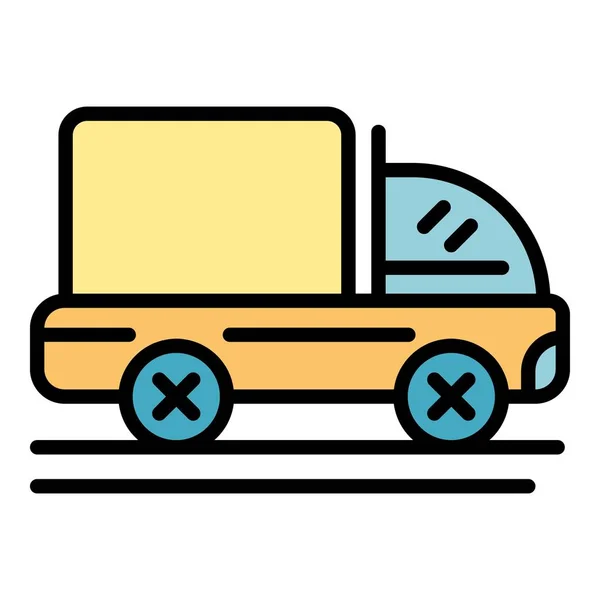 Camion icona colore contorno vettoriale — Vettoriale Stock