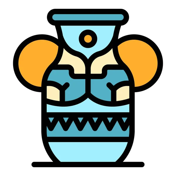 Vettore di contorno dell'icona del vaso antico — Vettoriale Stock