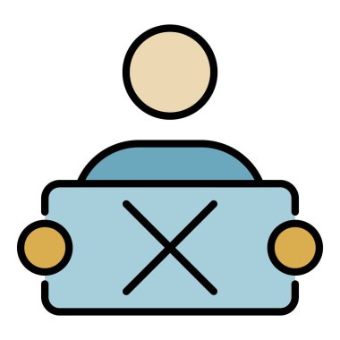 Protesto simgesi renk ana hatları vektörü yok