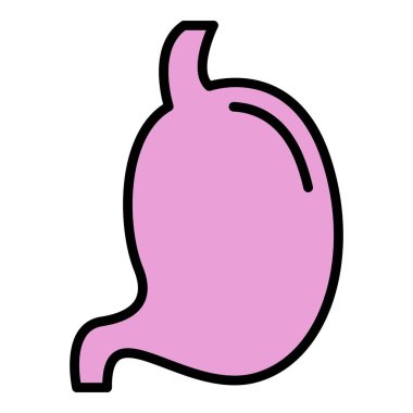 İnsan mide simgesi renk ana hatları vektörü