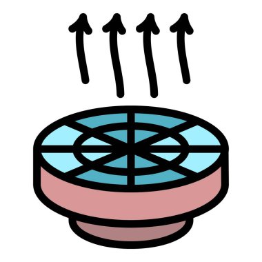 Büyük endüstriyel fan simgesi renk ana hatları vektörü