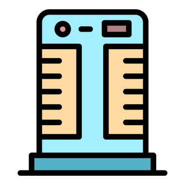 Yer kliması simgesi renk ana hatları vektörü