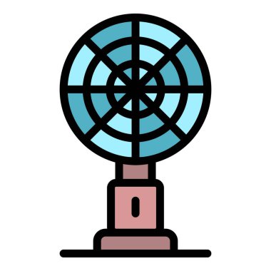 Büyük tablo fan simgesi renk ana hatları vektörü