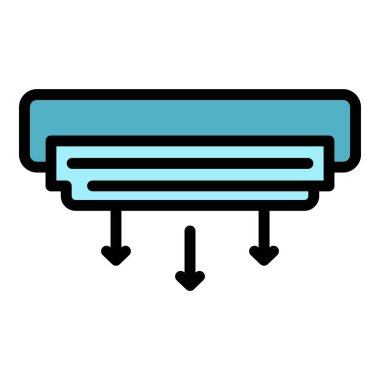 Klima birim simgesi renk ana hatları vektörü
